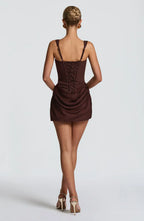 Vestido · Marrón Corsé