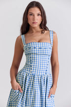 Vestido Midi · Rojo Cuadros Vichy