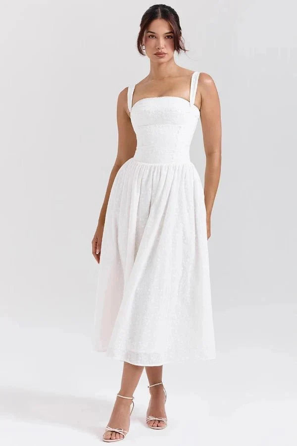 Vestido Midi · Rojo Cuadros Vichy