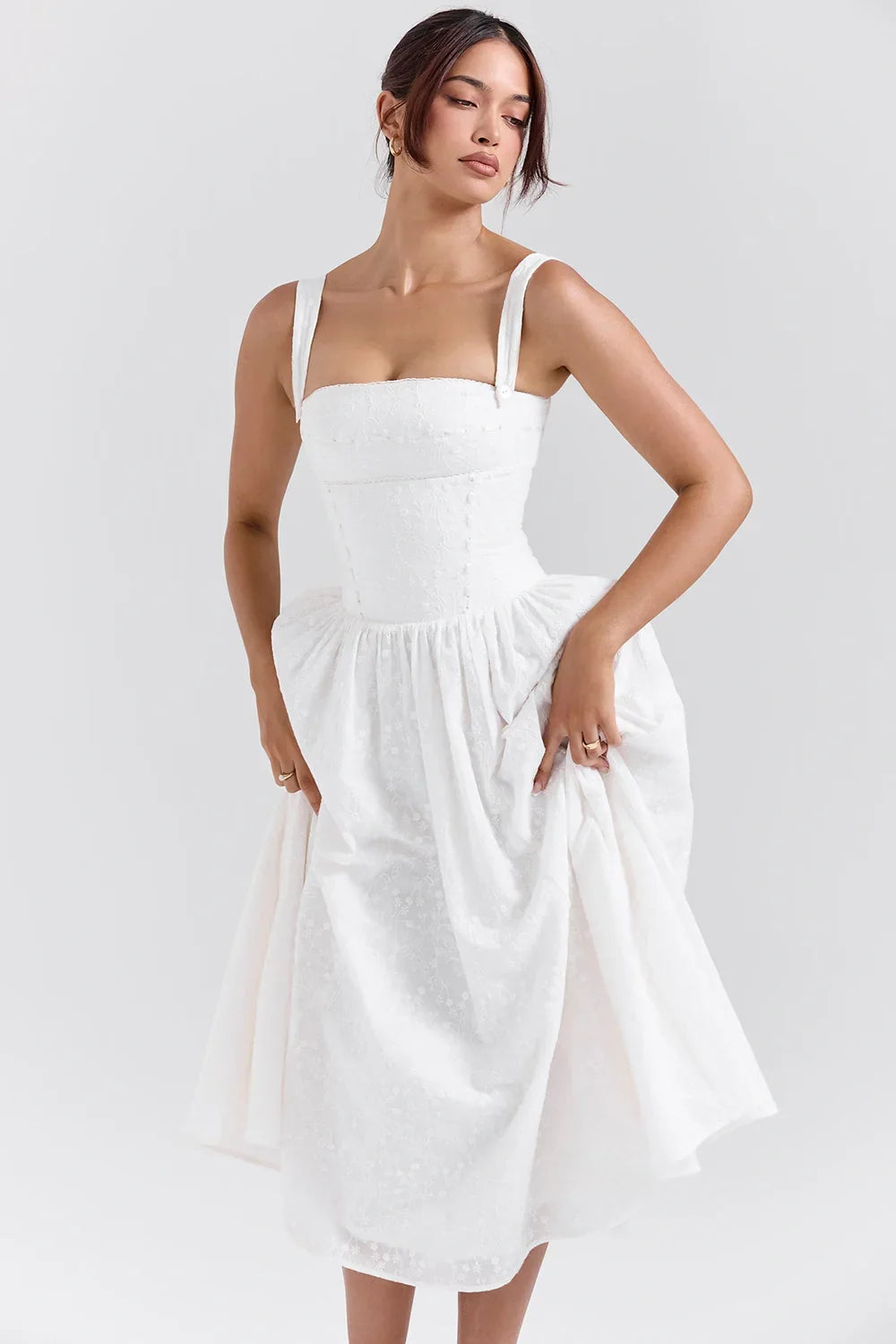 Vestido Midi · Rojo Cuadros Vichy