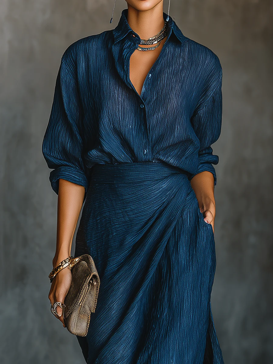 Celina | Vestido Camisero Drapeado
