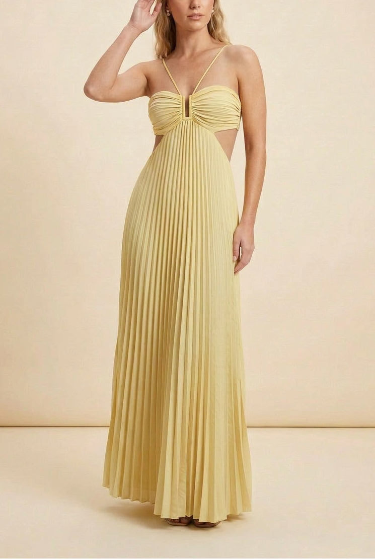 Vestido · Azul Cuello Halter