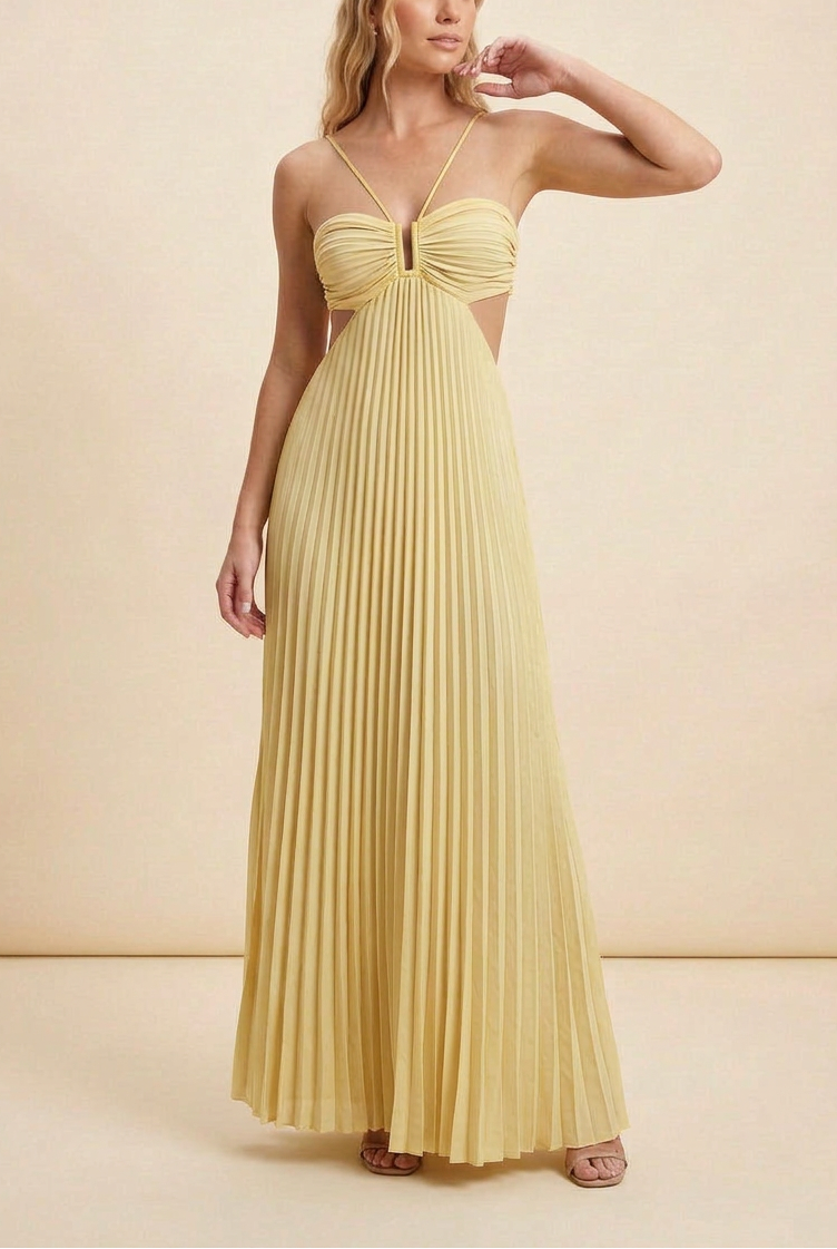 Vestido · Azul Cuello Halter