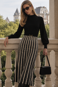 Vestido Midi Color Block con Hebilla