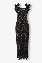 Vestido Largo · Negro Encaje