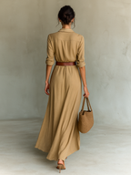Vestido Camisero · Caqui con Cinturón