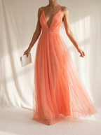 Genève | Vestido longue « Luce Corallo »