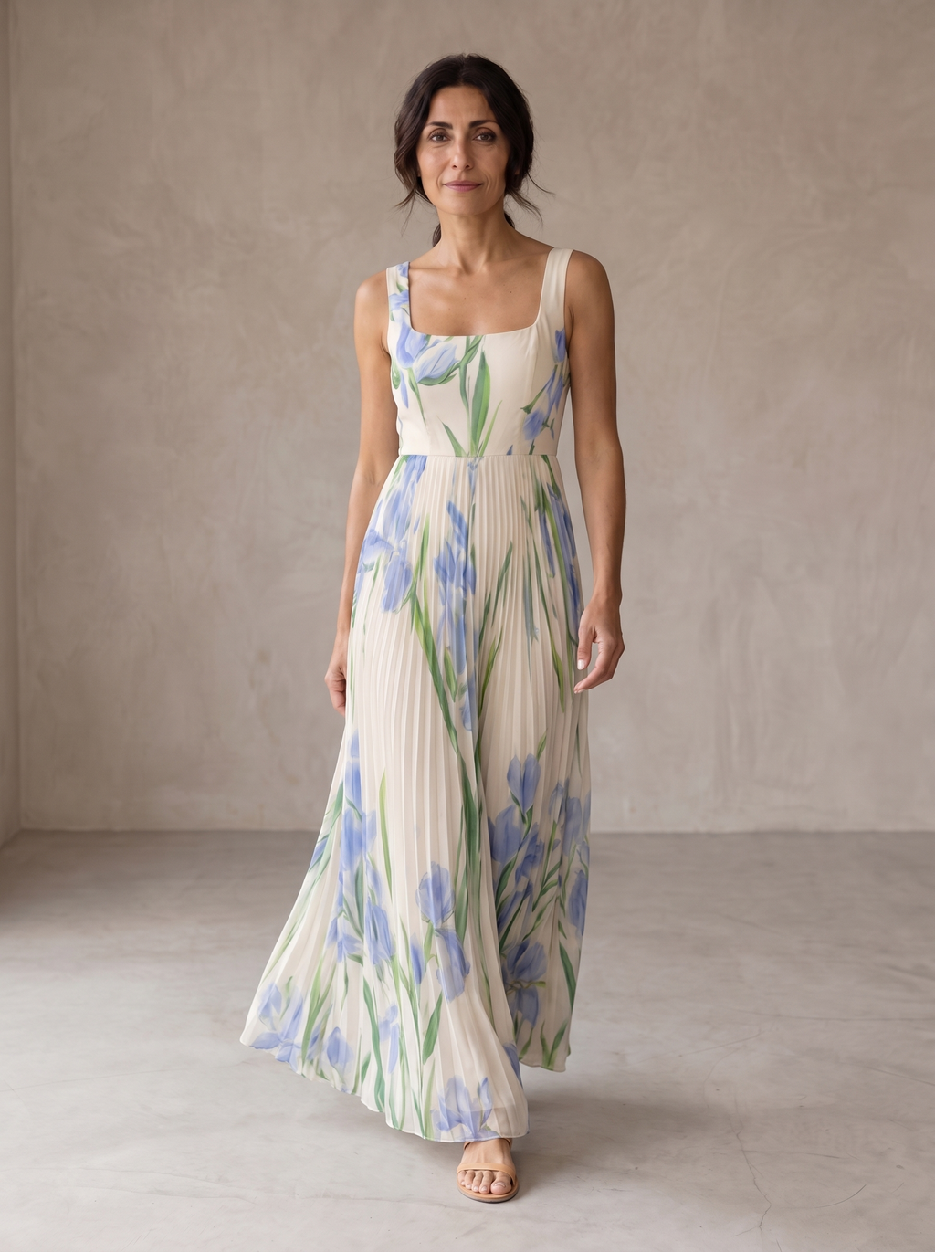Oriah | Vestido longue à coupe trapèze à motifs floraux