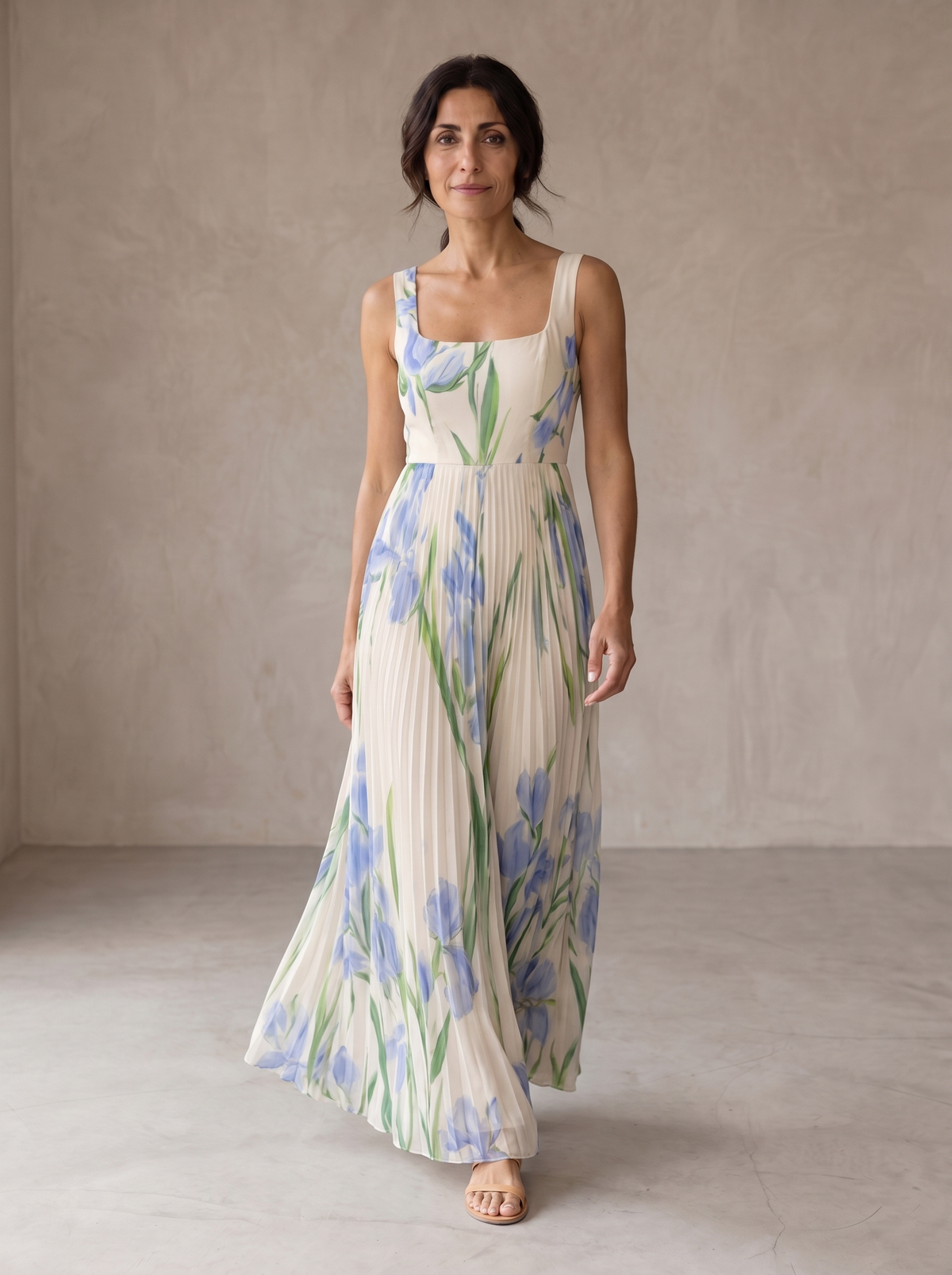 Oriah | Vestido longue à coupe trapèze à motifs floraux