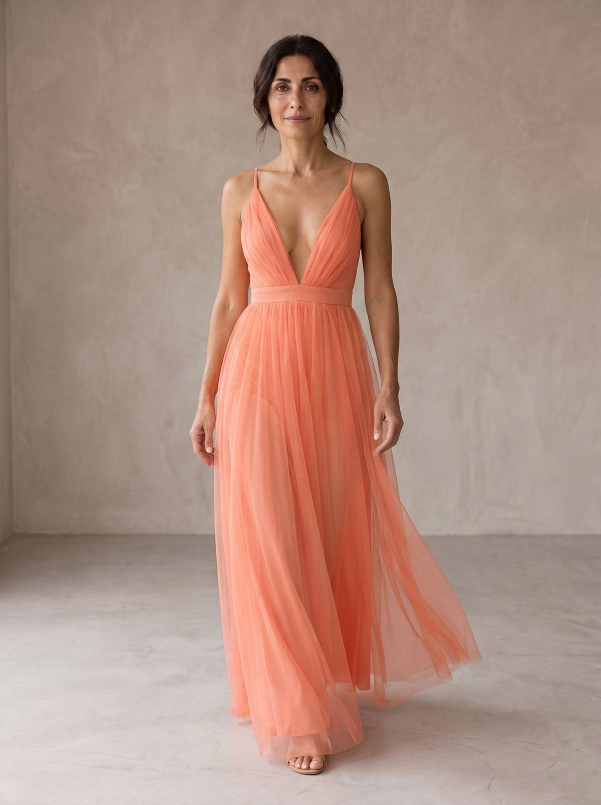 Genève | Vestido longue « Luce Corallo »