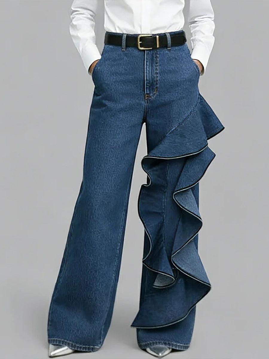 Siena | Jeans Wide Leg con Volante