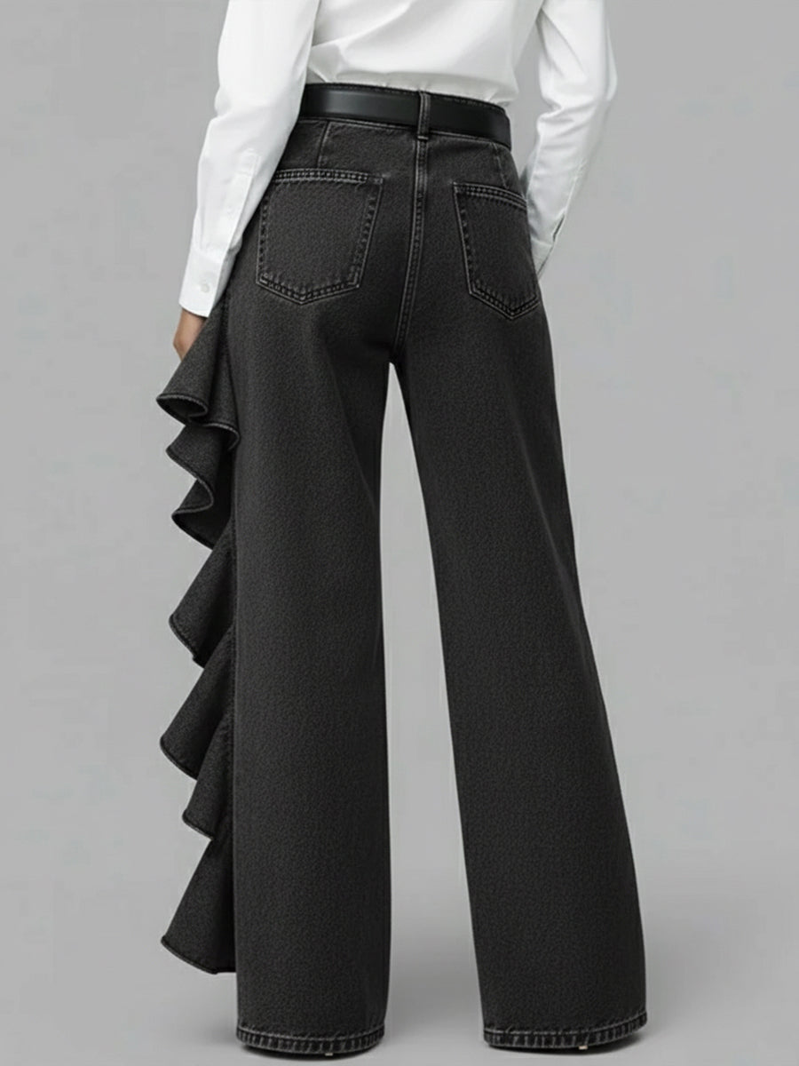 Siena | Jeans Wide Leg con Volante