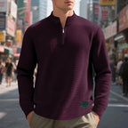 Sudadera · Rojo Texturizado Cuarto de Cremallera