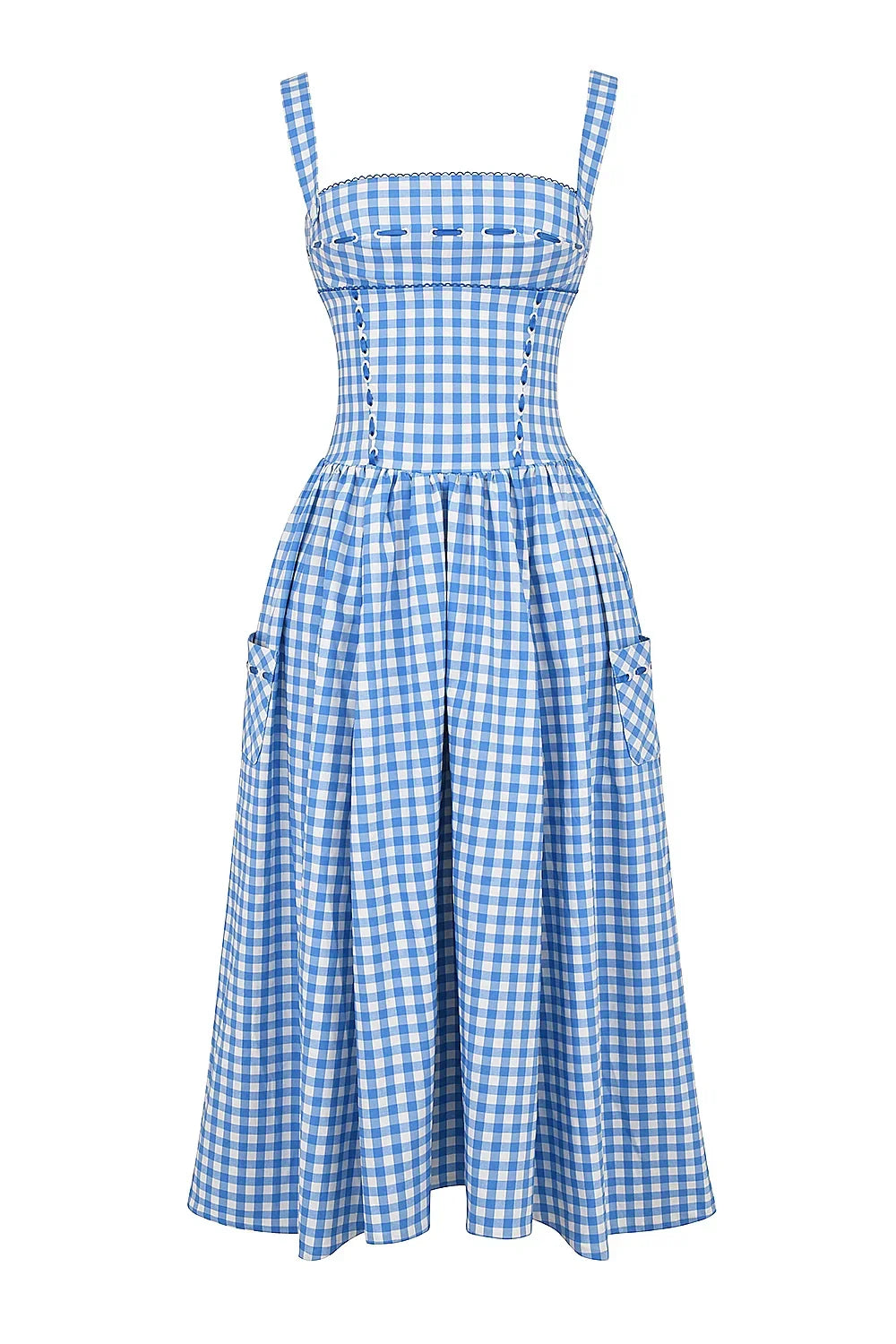 Vestido Midi · Rojo Cuadros Vichy