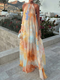 Vestido · Gasa Floral Cuello Halter