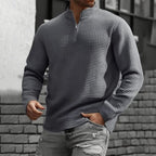 Sudadera · Rojo Texturizado Cuarto de Cremallera