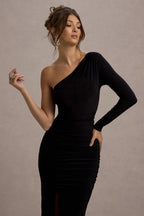 Doll | Vestido Largo Asimétrico Negro