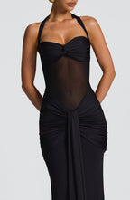 Vestido Largo · Rojo Cuello Halter