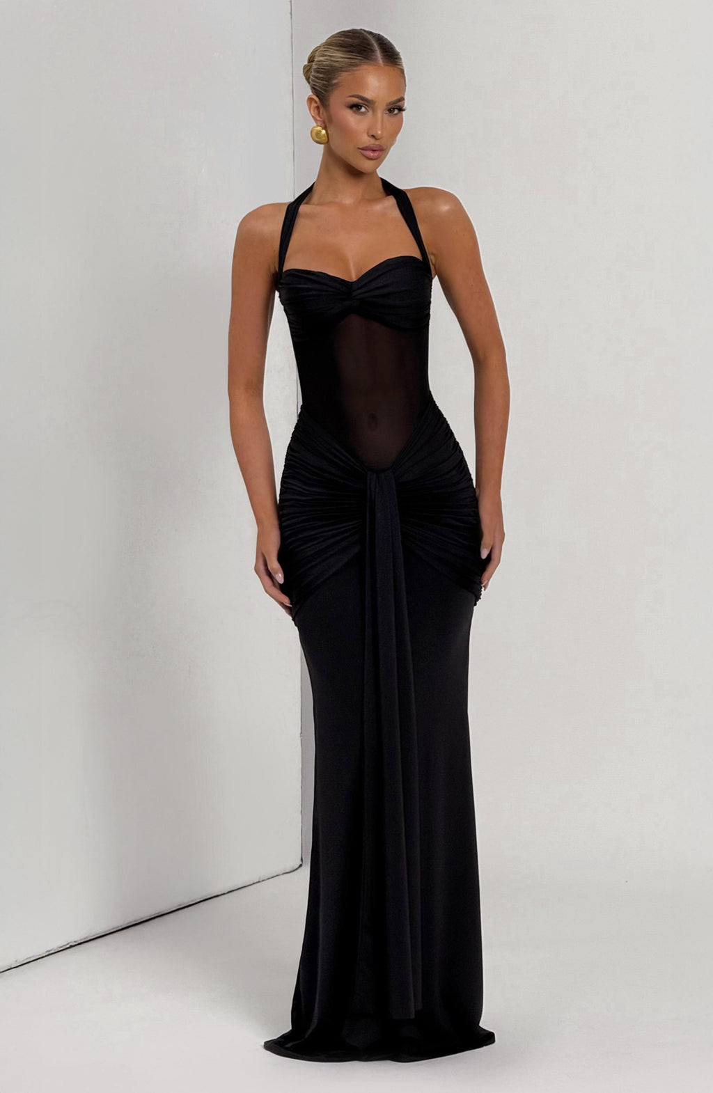 Vestido Largo · Rojo Cuello Halter