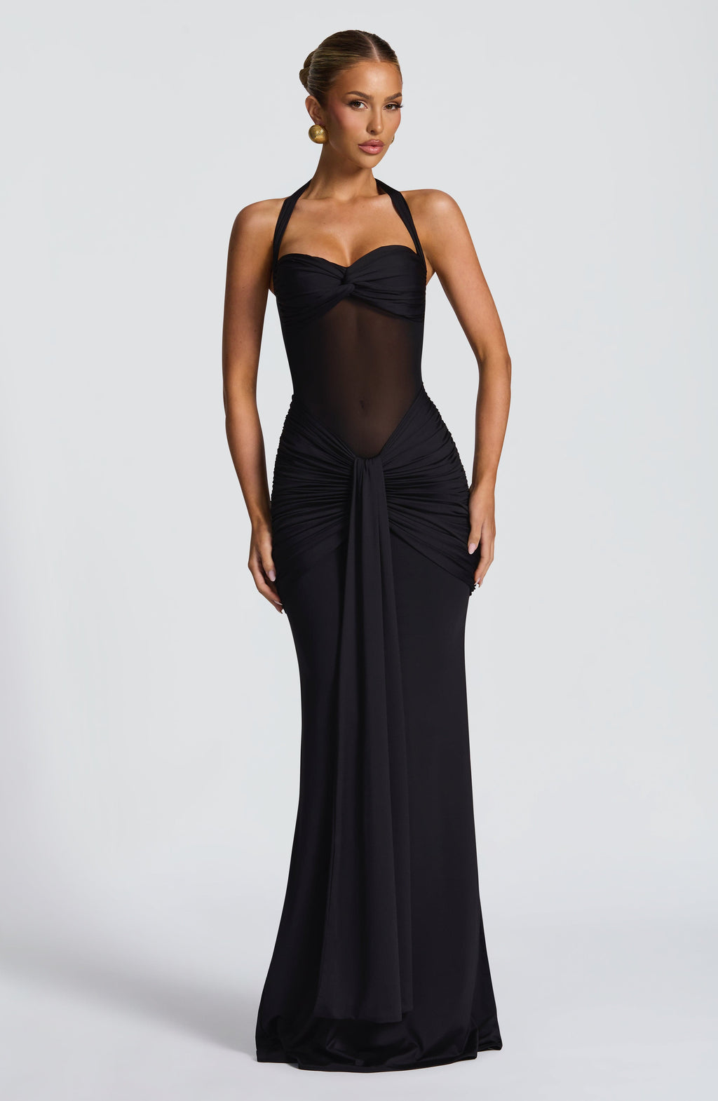 Vestido Largo · Rojo Cuello Halter
