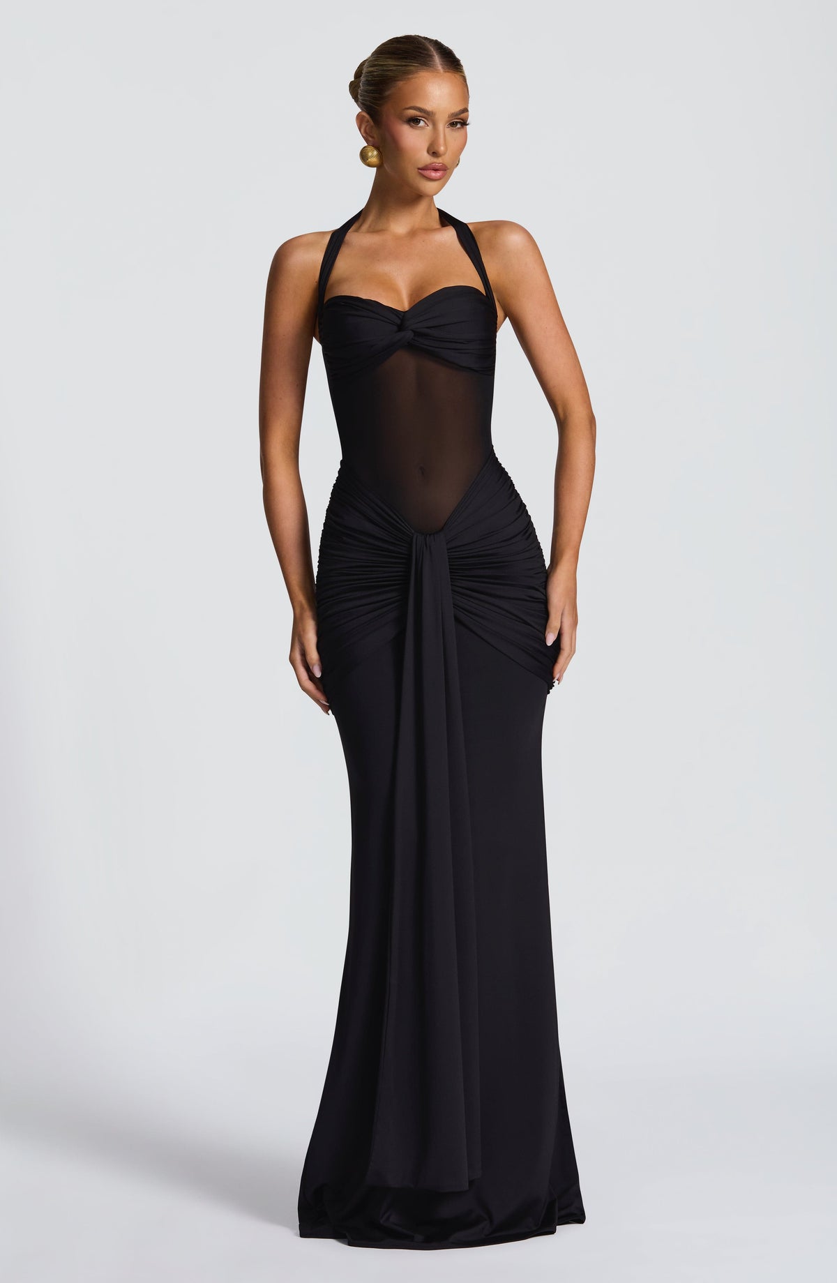 Vestido Largo · Rojo Cuello Halter