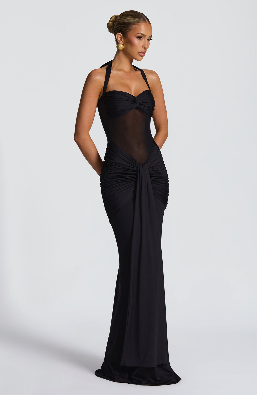 Vestido Largo · Rojo Cuello Halter