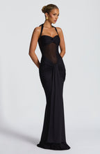 Vestido Largo · Rojo Cuello Halter