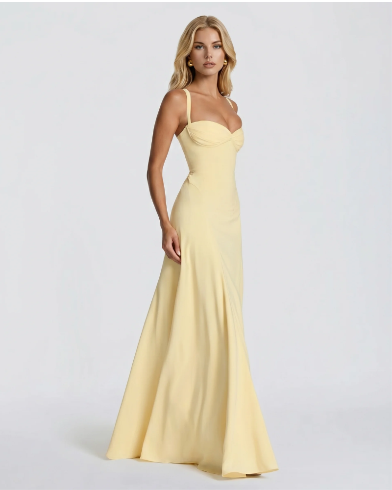 Vestido Largo · Amarillo Corsé