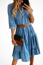 Vestido Camisero · Rojo con Cinturón