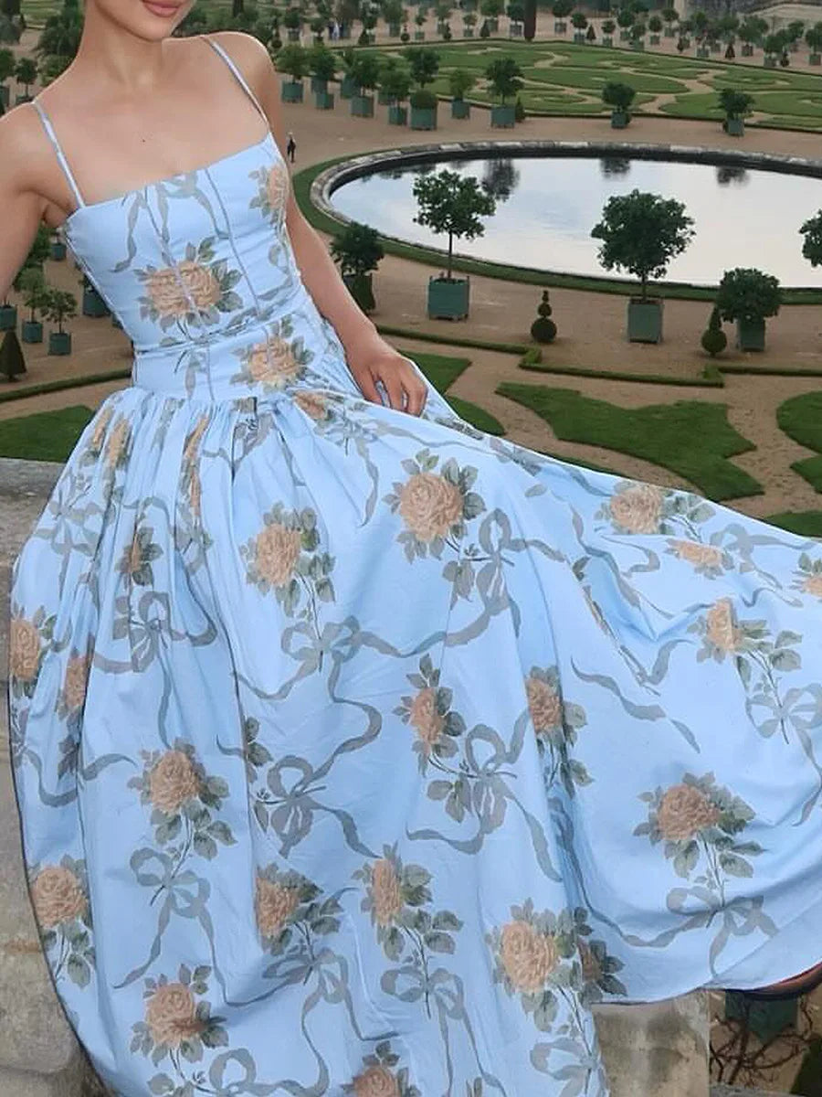 Vestido Midi · Floral Palabra de Honor