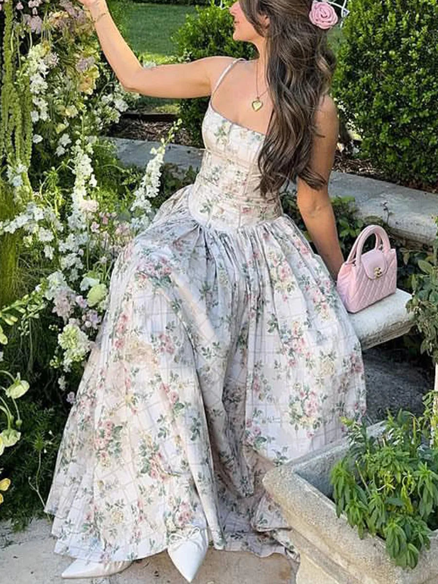 Vestido Midi · Floral Palabra de Honor