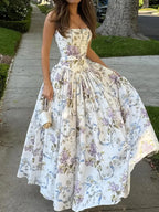 Vestido Midi · Floral Palabra de Honor