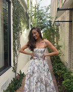 Vestido Midi · Floral Palabra de Honor