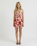 Vestido Corto · Rojo Floral