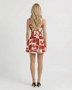Vestido Corto · Rojo Floral
