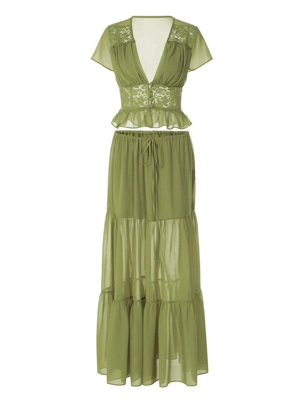 Conjunto · Verde Oliva Encaje