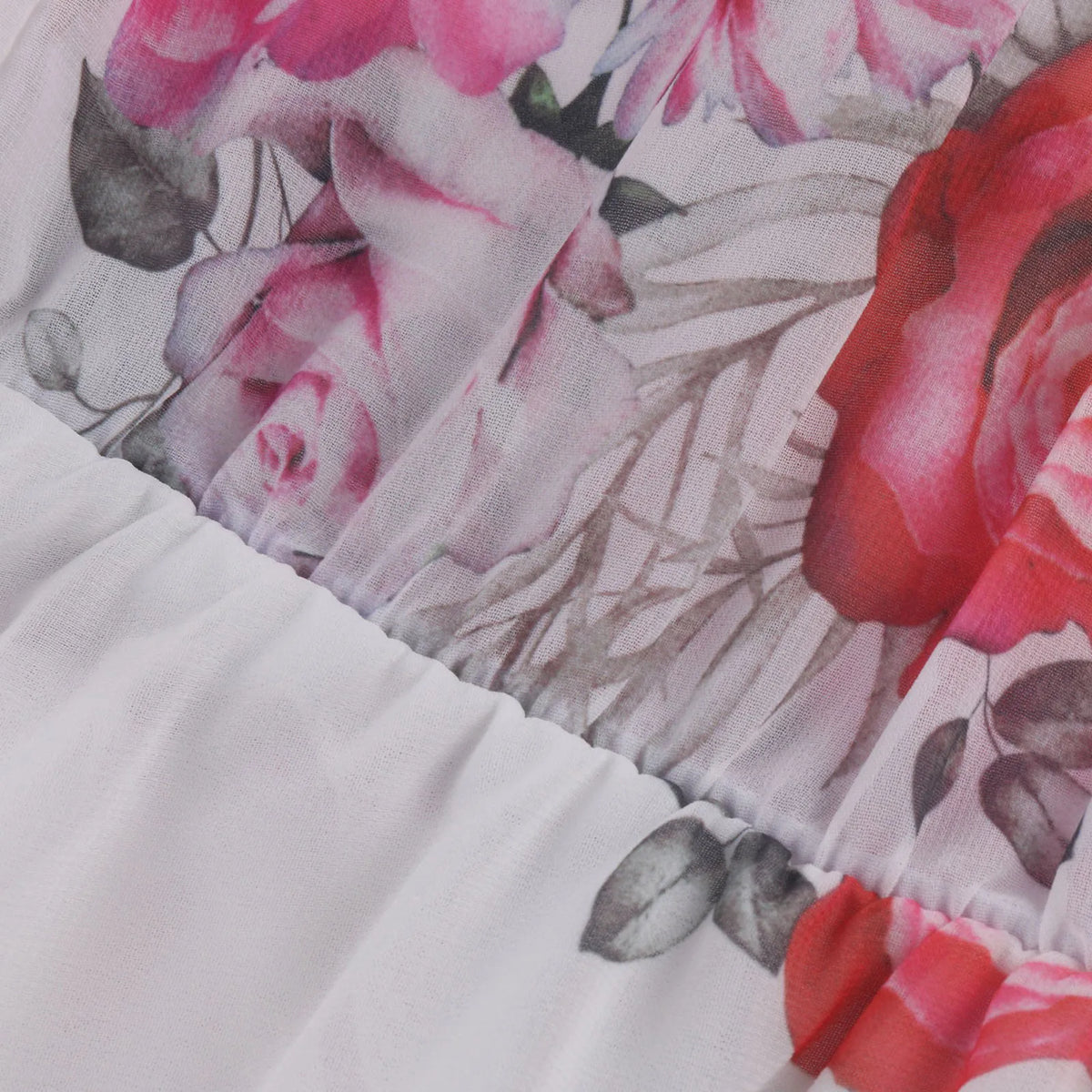 Vestido Corto · Gasa Floral Hombros Descubiertos