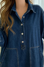 Vestido Camisero · Rojo Oversize