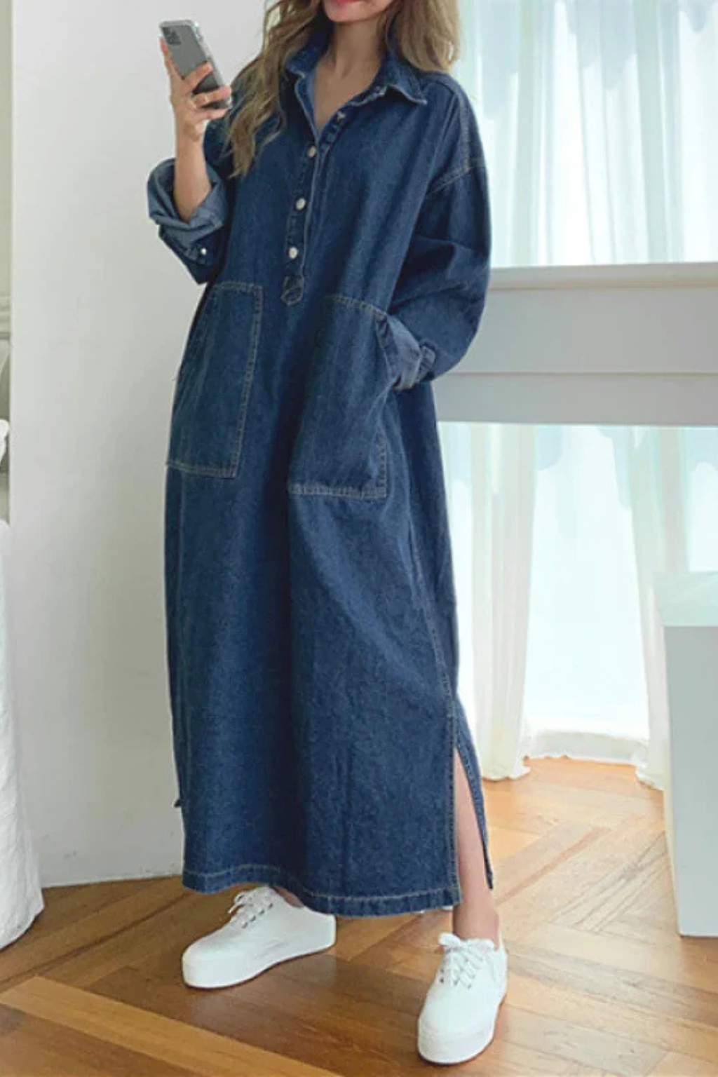 Vestido Camisero · Rojo Oversize