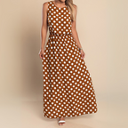 Vestido Largo · Lunares con Cinturón