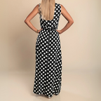 Vestido Largo · Lunares con Cinturón
