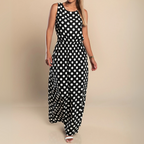 Vestido Largo · Lunares con Cinturón