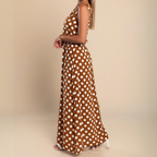 Vestido Largo · Lunares con Cinturón