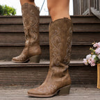 Botas Cowboy · Rojo Bordado