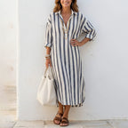 Vestido Camisero · Rojo Rayas