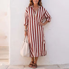 Vestido Camisero · Rojo Rayas
