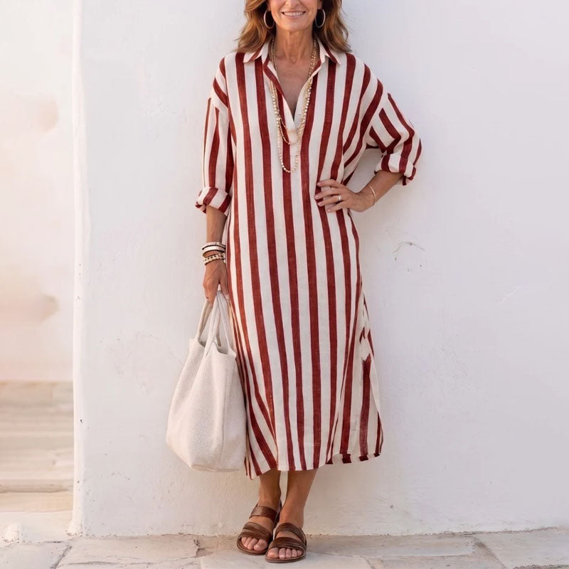 Vestido Camisero · Rojo Rayas