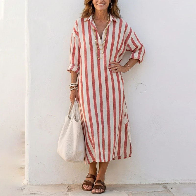Vestido Camisero · Rojo Rayas