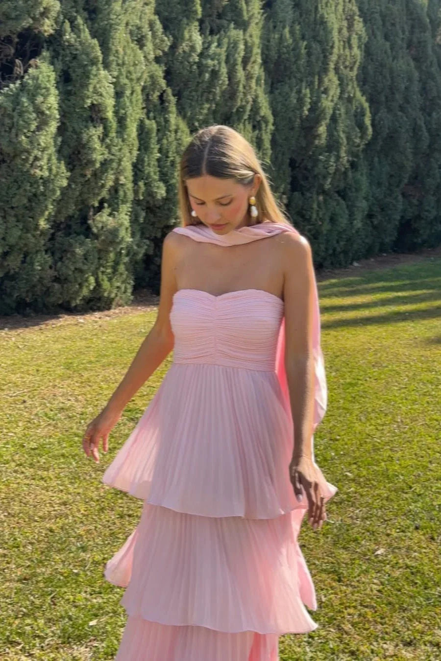 Vestido · Rojo Palabra de Honor